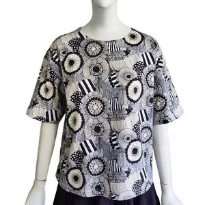 Uniqlo x Marimekko Women's Siirtolapuutarha Floral Shirt Abstract Artsy Sz M B22